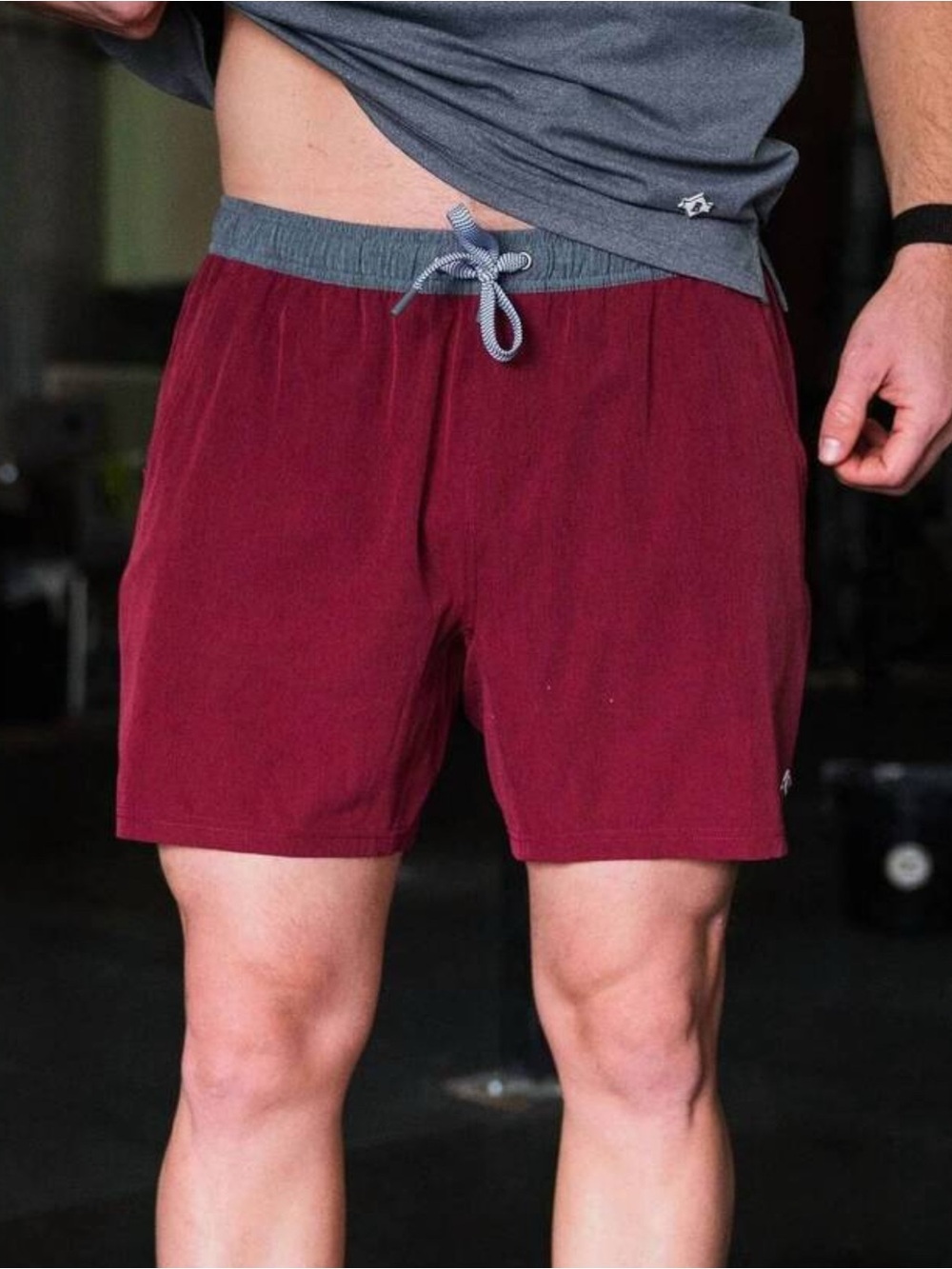 BURLEBO NWT Athletic Everyday Shorts 5.5” Maroon/White Camo Liner Men’s size XXL